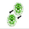 Axial 1/10 RBX10 Ryft 4WD Rock Bouncer AXI03005 Upgrade Parts Aluminum Hex With Brake Disk (Silver Inlay Version) - 4Pc Set Green view 1