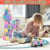 Rurvale 100Pcs Magnetic Tiles, Magnet Blocks for 3 4 5 6 7 8 Year Old Boys Girls, Learning Educational STEM Toys for Toddlers 3-5, 4-8, Building Blocks for Kids Ages 3+ Birthday Gifts view 4