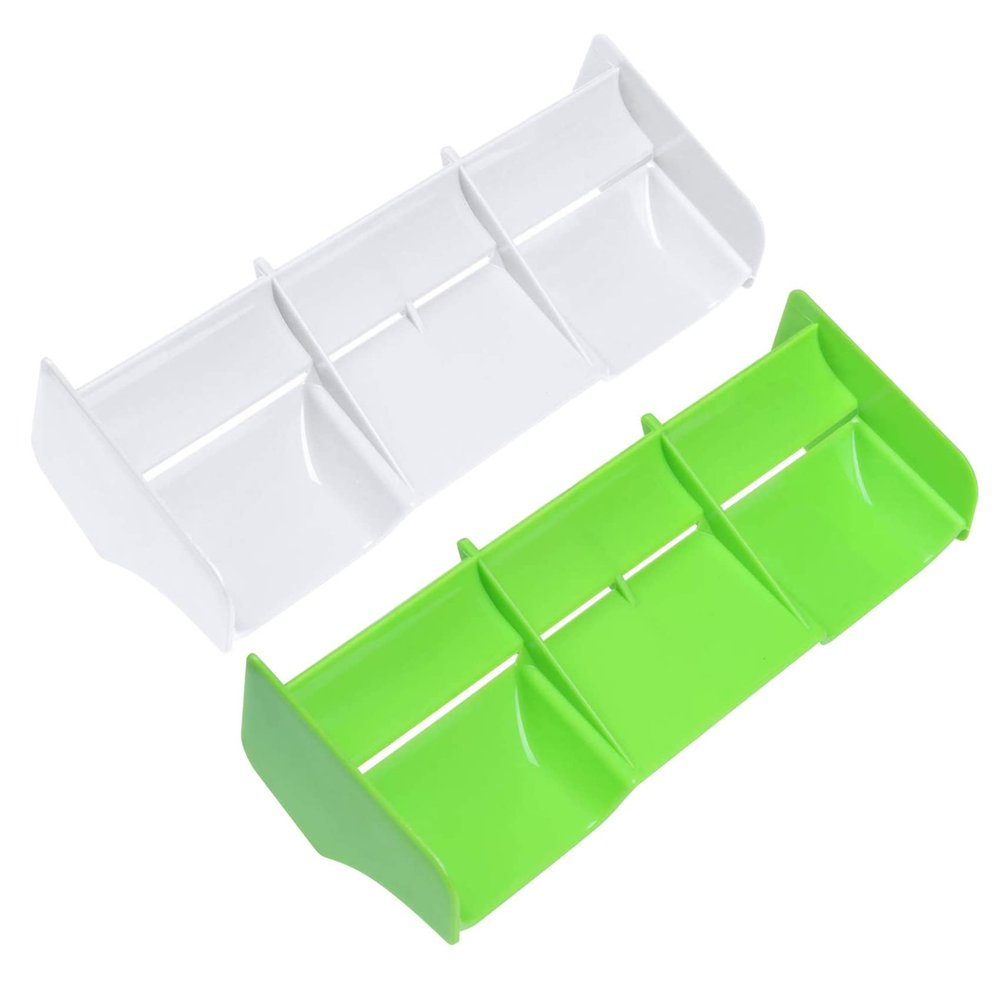 LAFEINA 2 Pack Rear Spoiler Tail Wing for 1/8 Model RC Off-Road Buggy Racing HSP HPI Redcat Car (White & Green)