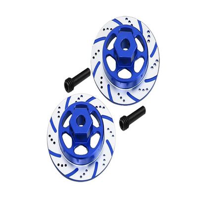 Axial 1/10 RBX10 Ryft 4WD Rock Bouncer AXI03005 Upgrade Parts Aluminum Hex With Brake Disk (Silver Inlay Version) - 4Pc Set Blue