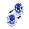 Axial 1/10 RBX10 Ryft 4WD Rock Bouncer AXI03005 Upgrade Parts Aluminum Hex With Brake Disk (Silver Inlay Version) - 4Pc Set Blue view 1