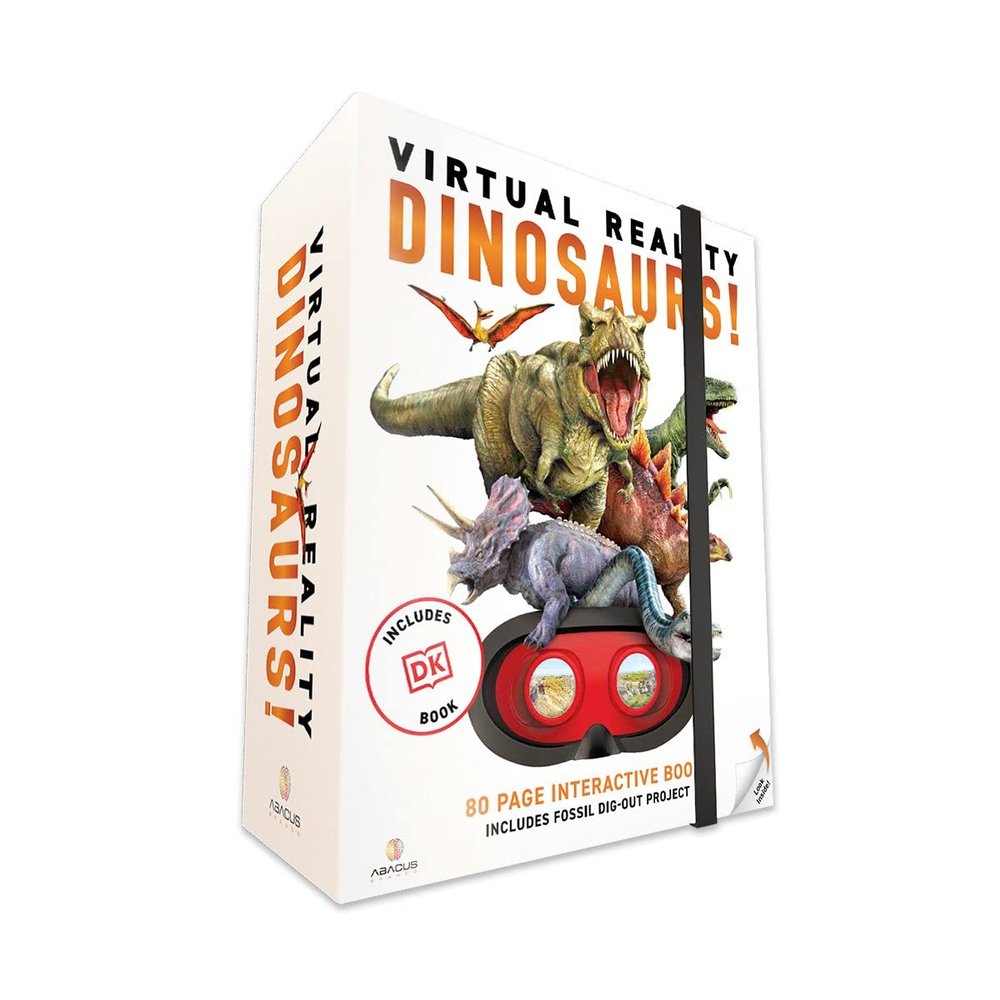 Abacus Brands Virtual Reality Dinosaurs Gift Box - Illustrated Interactive VR Book and STEM Learning Activity Set - for Ages 8 and Up
