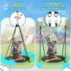 43" Saucer Tree Swing for Kids, 360 Rotate Waterproof Flying Saucer Swing with Swivel, Hanging Straps, Adjustable Ropes, Round Mat Spinner Swing for Tree/Swing Set, Green view 3