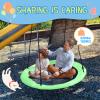 43" Saucer Tree Swing for Kids, 360 Rotate Waterproof Flying Saucer Swing with Swivel, Hanging Straps, Adjustable Ropes, Round Mat Spinner Swing for Tree/Swing Set, Green view 4