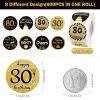 600 PCS 1.5 Inch Happy 80th Birthday Roll Stickers, 8 Different Design Black Gold Happy 80th Birthday Round Labels Birthday Party Favor Anniversary Party Supplies, Handmade Sticker view 2