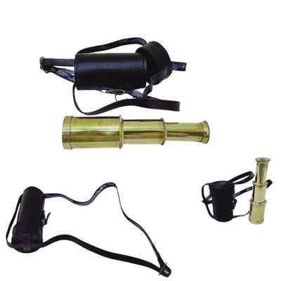 6'' Vintage Handcrafted Pirate Spyglass Telescope with Imprinted Leather Case, Gifting Spyglass for Travellers Adventure
