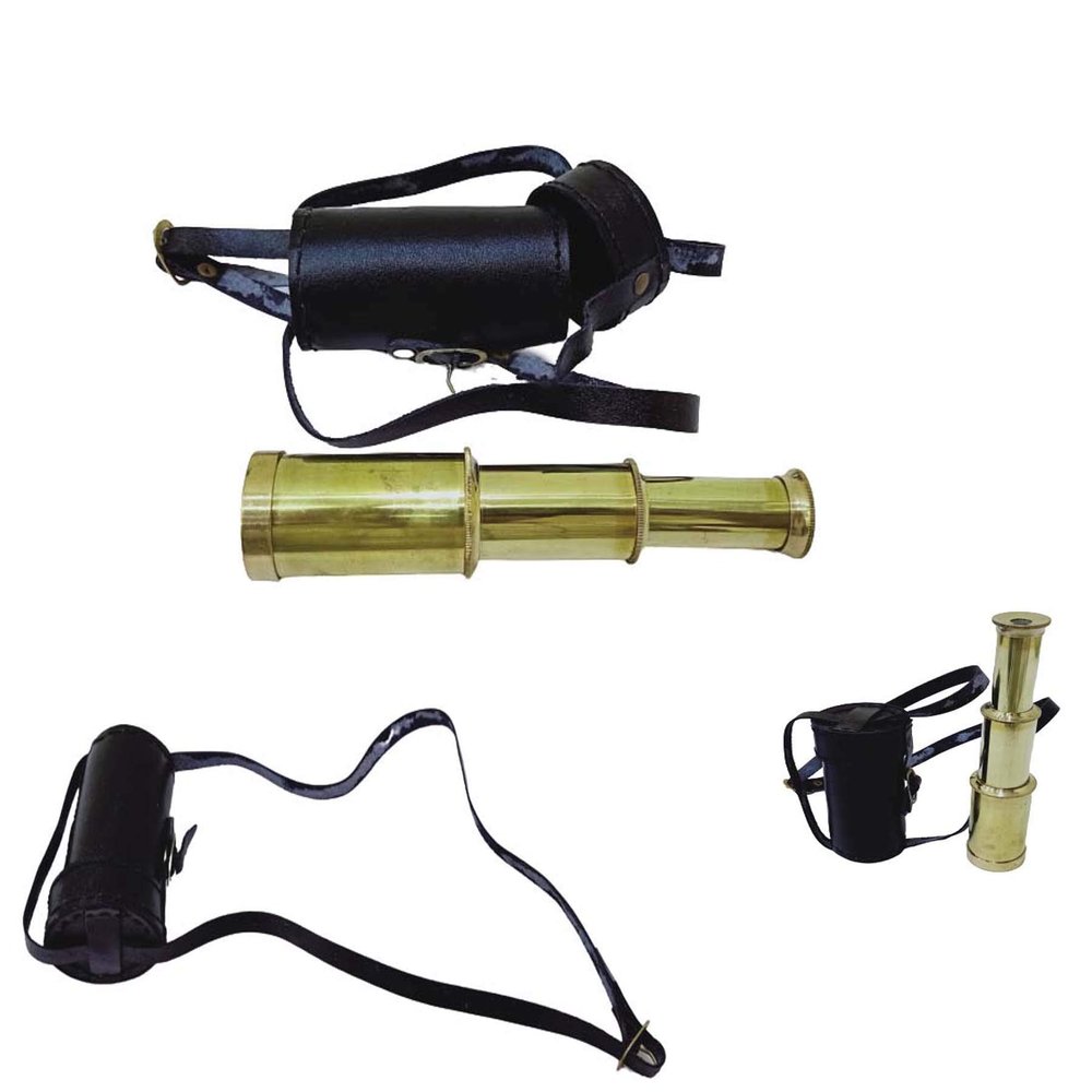 6'' Vintage Handcrafted Pirate Spyglass Telescope with Imprinted Leather Case, Gifting Spyglass for Travellers Adventure