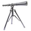 Vintage Chrome Finish Telescope use Lens Beautiful Royal Spyglass Double Barrel Telescope On Wooden Tripod Stand view 3