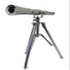 Vintage Chrome Finish Telescope use Lens Beautiful Royal Spyglass Double Barrel Telescope On Wooden Tripod Stand view 4