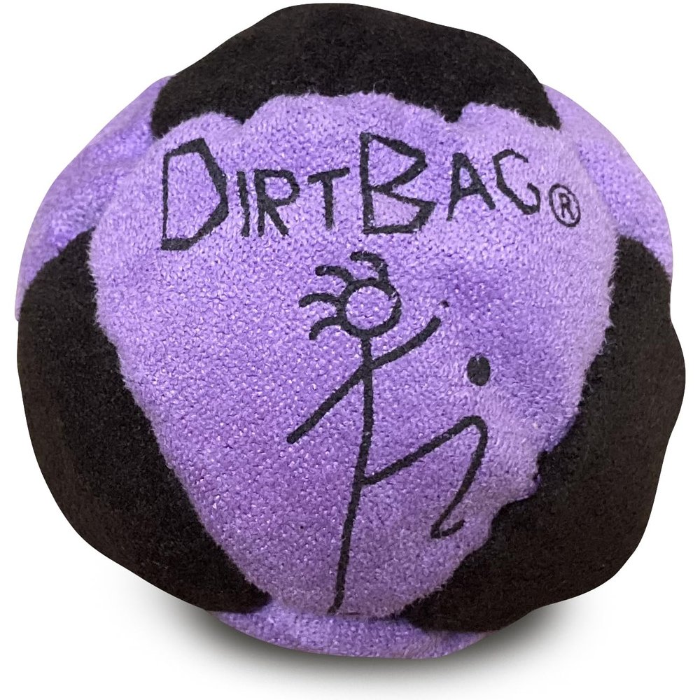 DIRTBAG Classic Footbag, Handmade, Pro-Grade Durability, Premium Quality, Original Design - Purple/Black.