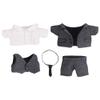 niannyyhouse 6in/15cm Plush Doll's Clothes Suit Coat + Shirt + Vest + Tie + Pants 5-Piece Set Striped Suits (Black, 15cm) view 1