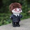 niannyyhouse 6in/15cm Plush Doll's Clothes Suit Coat + Shirt + Vest + Tie + Pants 5-Piece Set Striped Suits (Black, 15cm) view 3