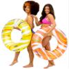 monsoon [Citrus] 2-Pack Luxury Pool Floats Swimming Float Beach Tube Floaties Ring Tubes - Orange Yellow view 1