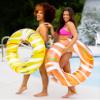 monsoon [Citrus] 2-Pack Luxury Pool Floats Swimming Float Beach Tube Floaties Ring Tubes - Orange Yellow view 2