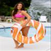 monsoon [Citrus] 2-Pack Luxury Pool Floats Swimming Float Beach Tube Floaties Ring Tubes - Orange Yellow view 4