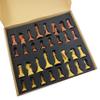 4 Queens Large 4 1/8 inch 1 7/8 inch Base King Wood Grained Plastic Polymer Staunton Chess Men Set NO Board view 2