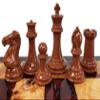 4 Queens Large 4 1/8 inch 1 7/8 inch Base King Wood Grained Plastic Polymer Staunton Chess Men Set NO Board view 3