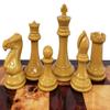4 Queens Large 4 1/8 inch 1 7/8 inch Base King Wood Grained Plastic Polymer Staunton Chess Men Set NO Board view 4