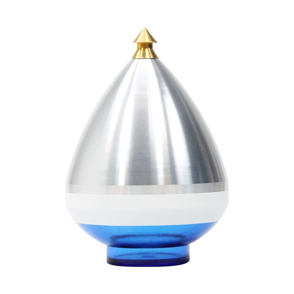 Spintastics Quicksilver Hybrid Spin Top - Fixed Tip (Silver and Blue)