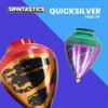 Spintastics Quicksilver Hybrid Spin Top - Fixed Tip (Silver and Blue) view 4