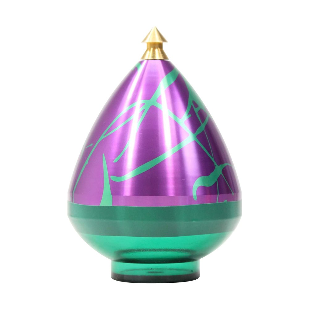 Spintastics Quicksilver Hybrid Spin Top - Fixed Tip (Purple Green Splash and Green)