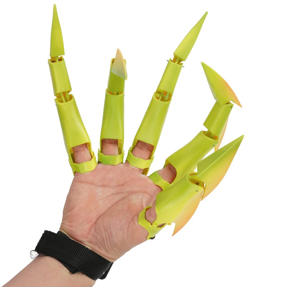 Alvivi Halloween Skeleton Hand Articulated Extensions Finger Wearable Bone Claw Hand Cosplay Scary Skeleton Hand Camouflage Right Hand One Size