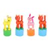 Toyvian 4pcs Wooden Cat Dog Figurine Toy Dancing Rocking Finger Puppets Wooden Push Up Toy Animals Finger Puppet Funny Finger Toys for Christmas Random Style view 1