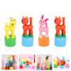 Toyvian 4pcs Wooden Cat Dog Figurine Toy Dancing Rocking Finger Puppets Wooden Push Up Toy Animals Finger Puppet Funny Finger Toys for Christmas Random Style view 4