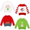 Chalyna 4 Pieces Christmas Doll Accessories Christmas Clothes Sweater Set Doll Hand Knitted Clothing Elk Snowflake Print Pearl Xmas Accessory Set Decor(Cute) view 1