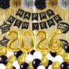 DUILE 2026 Happy New Year Decorations New Years eve Party Supplies 2026 Include Paper Flower New Year Banner Balloons Curtains Foil Star Balloons for Party view 1