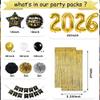 DUILE 2026 Happy New Year Decorations New Years eve Party Supplies 2026 Include Paper Flower New Year Banner Balloons Curtains Foil Star Balloons for Party view 3