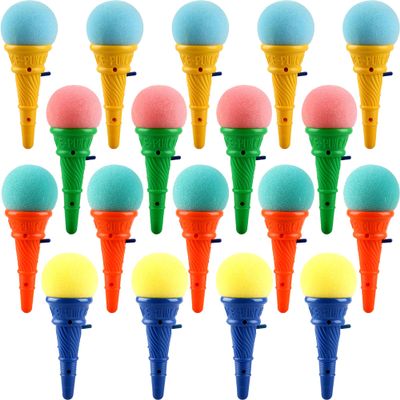 Haconba 18 Pack 7 Inch Ice Cream Shooters Toy Ice Cream Launcher Cone Sponge Ball for Carnival Prizes Goody Bag Fillers Party Favors
