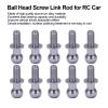 10PCS Metal Ball Screws, Link Rod Shock Absorbers End Fasteners Fixing Spherical Bolts Replacement Compatible with TT01 TT02 RC Car view 4