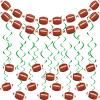 Chinco 32 Pieces Football Party Decorations Includes 30 Hanging Swirls and 2 Football Banners Sports Theme Party Supplies for Kids Adults Office Bar Birthday Decor view 1