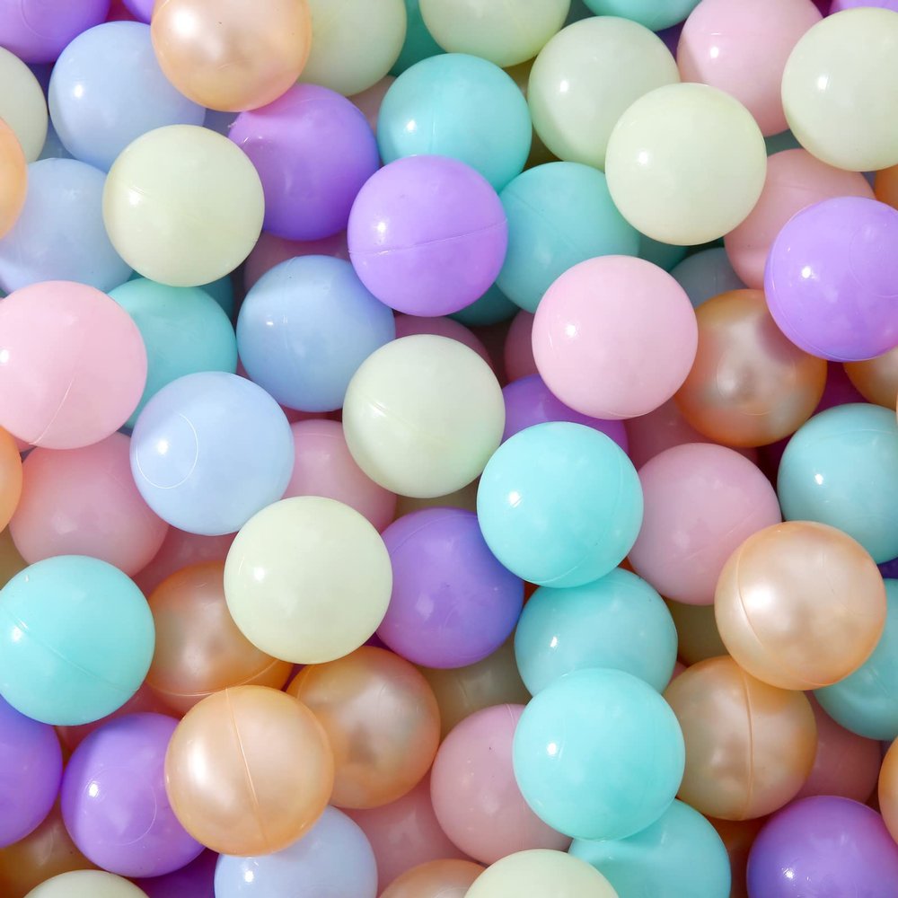 STARBOLO Ball Pit Balls for Toddlers Pack of 100 200 500 Crush Proof Plastic Toy Balls Non-Toxic Non-Phthalates Non-BPA 2.2-Inch Balls for Ball Pit Party Decoration, Photo Props