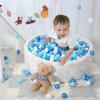 STARBOLO Ball Pit Balls for Kids, Plastic Play Balls Blue Balls for Ball Pits, Baby Pool Water Toys for Baby, Toddlers, Boys Phthalate Free BPA Free, 100pcs with Storage Bag view 3