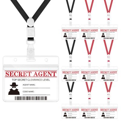 10 Pieces Secret Agent Name Tags Spy Decorations Secret Agent Badge Top Secret Party Favor for Kids Teacher Classroom Halloween Caution Party