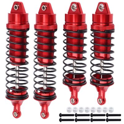 All Metal Aluminum RC Shocks for 1/10 Traxxas Stampede Rustler Shocks, Front & Rear, Replacement 4PCS Set 5862 (Red)