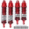 All Metal Aluminum RC Shocks for 1/10 Traxxas Stampede Rustler Shocks, Front & Rear, Replacement 4PCS Set 5862 (Red) view 1