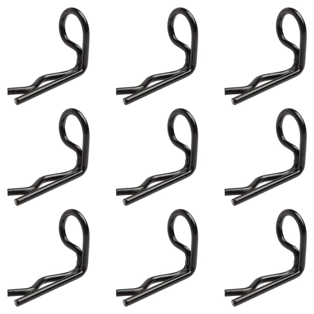 GDOOL 30-Pack 90-Degree Angle 1mm Body Clips Bent Springy Pins WJ07 for All 1/16 1/18 1/20 Scale Model Car Truck Crawler Truck(Black)