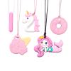 Chew Necklaces for Sensory Kids 5 PCS Chewy Necklaces That Like Biting or Have Autism-Perfectly Textured Chewelry Kid Girl Teether Chewing Toys-Chewy Children Chew Toys for Aggressive Chewers Kids view 1