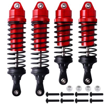 Aluminum RC Shocks for 1/10 Traxxas Slash 4x4 Rustler 4X4 VXL shocks Stampede 4X4 shocks Hoss 4X4 Monster Truck,Front & Rear, Replace 5862, 4PCS (Red)