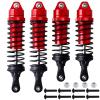 Aluminum RC Shocks for 1/10 Traxxas Slash 4x4 Rustler 4X4 VXL shocks Stampede 4X4 shocks Hoss 4X4 Monster Truck,Front & Rear, Replace 5862, 4PCS (Red) view 1