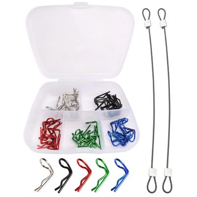 GDOOL 50 Pieces 1mm 90-Degree Angle RC Cars Universal Body Clips Bent Springy Pins & RC Car Clip Pin Steel Wires for All 1/16 1/18 1/20 Scale Model Truck Crawler Trucks