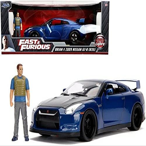 Brian's 2009 GTR with Brian Figure and Working Lights, Fast and Furious - Jada Toys 31142-1/18 Scale Diecast Model Toy Car