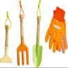 Kinderific Gardening Set, Tool Kit, for Kids, STEM, Includes Tote Bag, Spade, Watering Can, Rake, Fork, Trowel and Gloves (Sunshine) view 2