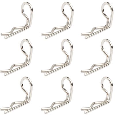 GDOOL 30-Pack 90-Degree Angle 1mm Body Clips Bent Springy Pins WJ07 for All 1/16 1/18 1/20 Scale Model Car Truck Crawler Truck(Silver)