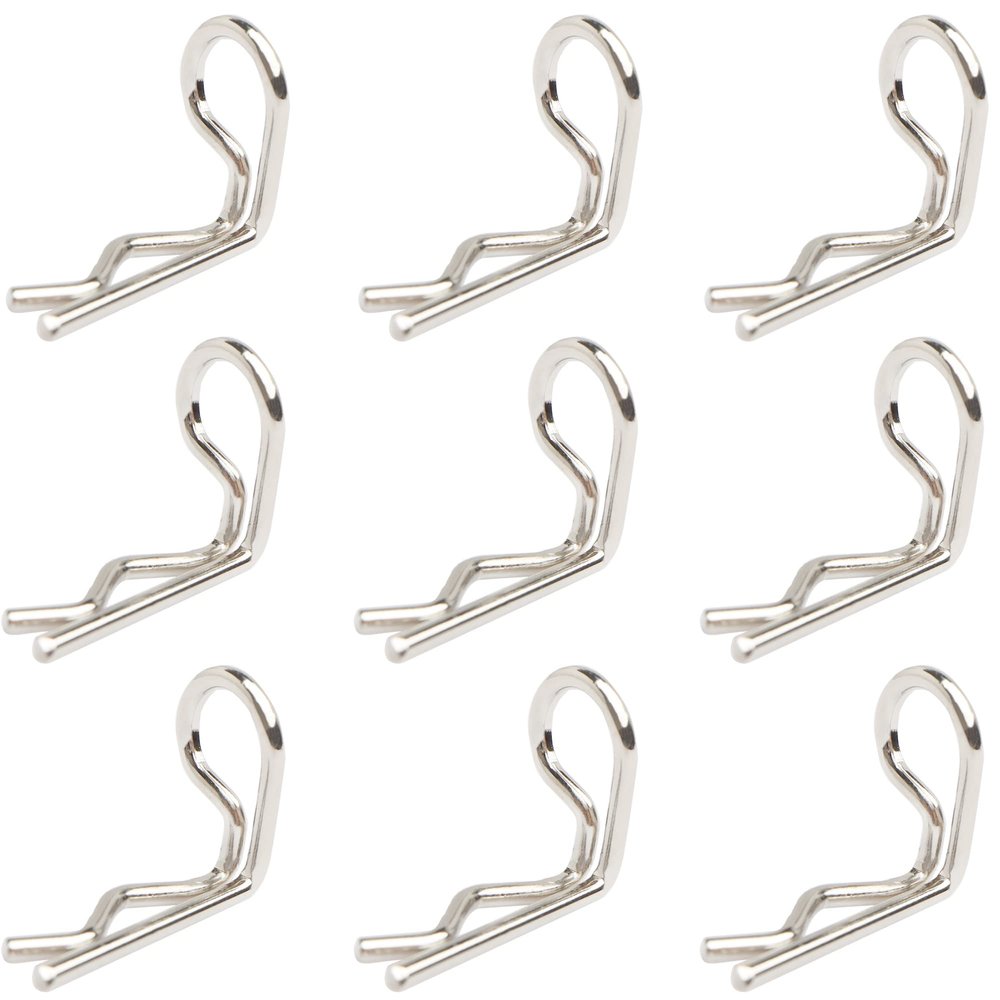 GDOOL 30-Pack 90-Degree Angle 1mm Body Clips Bent Springy Pins WJ07 for All 1/16 1/18 1/20 Scale Model Car Truck Crawler Truck(Silver)