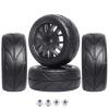 GoHobby 12mm Hex 1/10 On-Road Tires & Wheels  65mm Soft Compound Set with Foam Inserts for Traxxas 4-Tec 2.0 Tamiya TT02 TT01 Drift Cars (4PCS, Unmounted) view 1