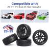 GoHobby 12mm Hex 1/10 On-Road Tires & Wheels  65mm Soft Compound Set with Foam Inserts for Traxxas 4-Tec 2.0 Tamiya TT02 TT01 Drift Cars (4PCS, Unmounted) view 2